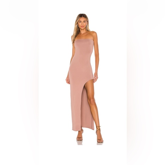 Superdown Toni Slit Maxi Dress in Mocha - Picture 1 of 8